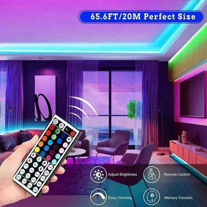 RGB 5050 LED Light Strip Color changing LED Strip Light with Remote Controller 20 meters Long 44keys Controller - www.Shopthatapp.com