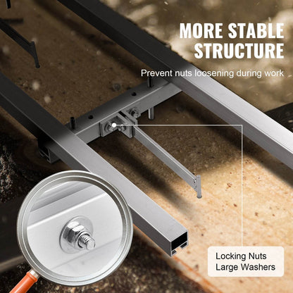 Rail Mill Guide System, 9 Ft Milling Guide, 4 Crossbar Kits Chainsaw Mill Rail Guide, Aluminum Adjustable Saw Mill Rail System Work With Chainsaw Mills For Builders And Woodworkers - www.Shopthatapp.com #