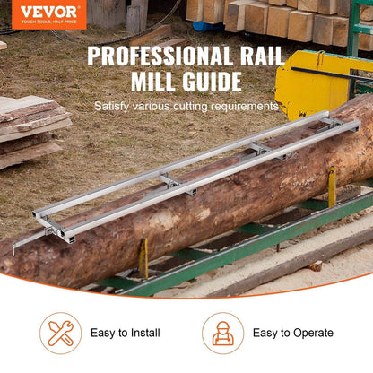 Rail Mill Guide System, 9 Ft Milling Guide, 4 Crossbar Kits Chainsaw Mill Rail Guide, Aluminum Adjustable Saw Mill Rail System Work With Chainsaw Mills For Builders And Woodworkers - www.Shopthatapp.com #