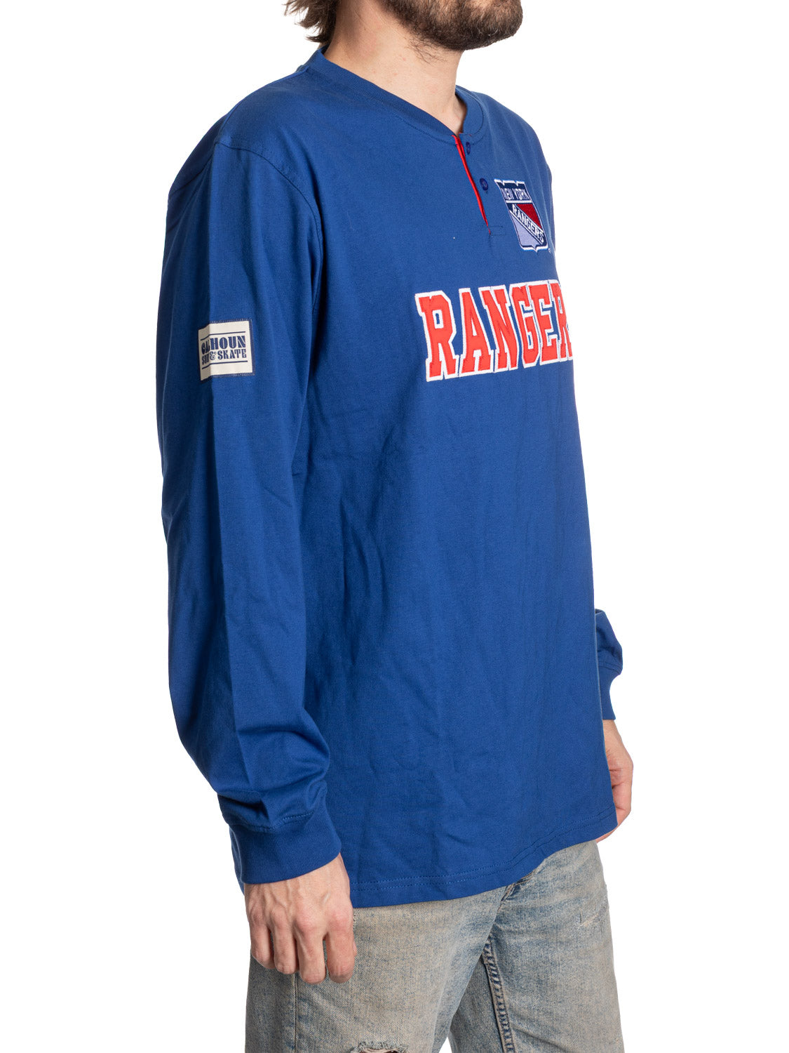 New York Rangers Long Sleeve Henley - www.Shopthatapp.com