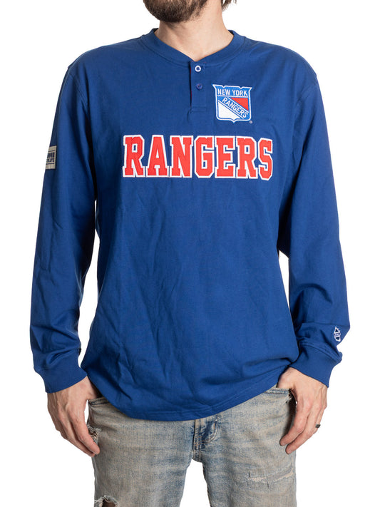 New York Rangers Long Sleeve Henley - www.Shopthatapp.com