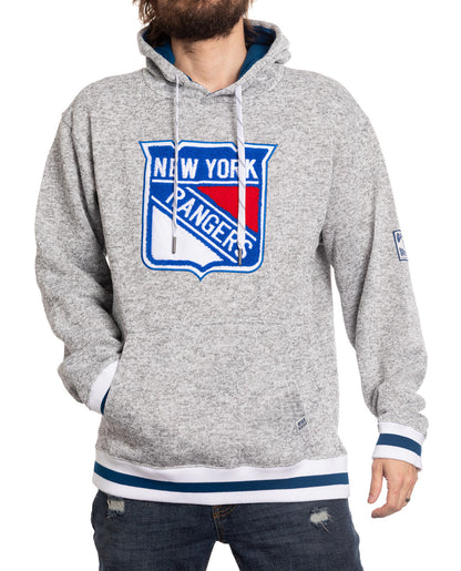 New York Rangers "Muskoka Style" Premium Chenille Woven Logo Hoodie - www.Shopthatapp.com