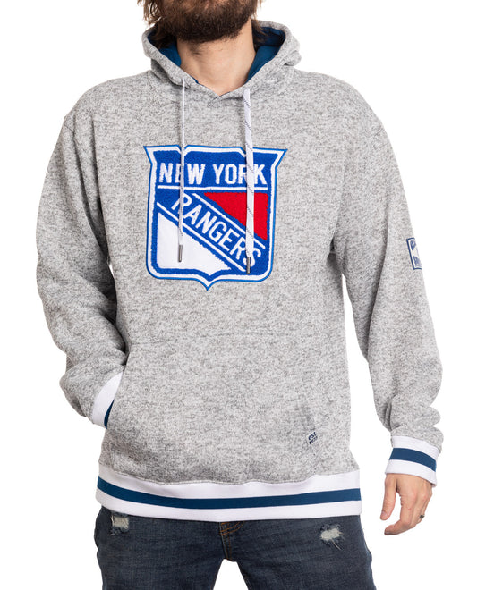 New York Rangers "Muskoka Style" Premium Chenille Woven Logo Hoodie - www.Shopthatapp.com