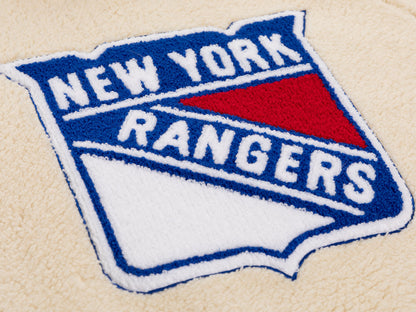 New York Rangers Ladies Sherpa Hoodie with Premium Chenille Logo - www.Shopthatapp.com