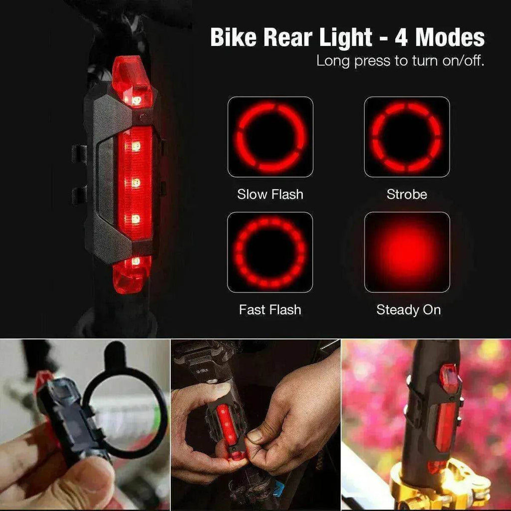 Recharge LED Bike Light Set: Rainproof - www.Shopthatapp.com