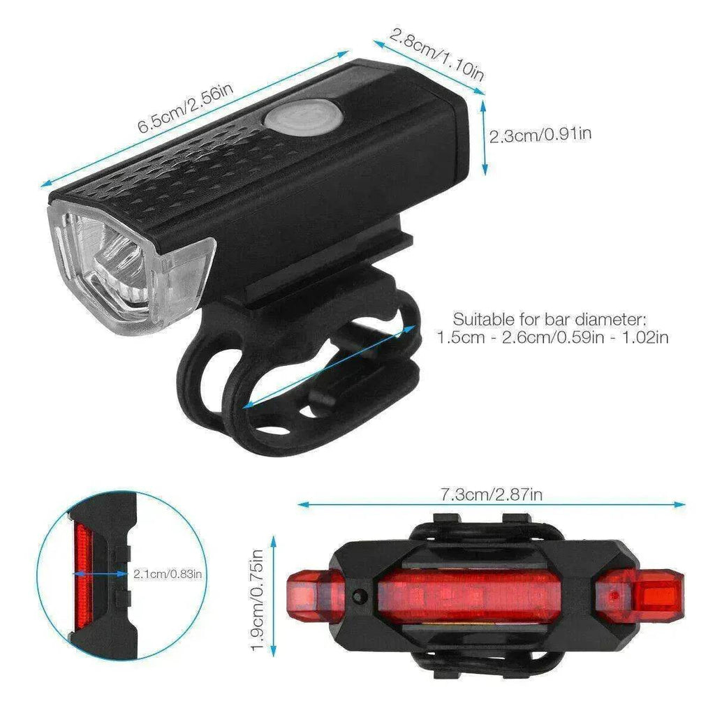 Recharge LED Bike Light Set: Rainproof - www.Shopthatapp.com