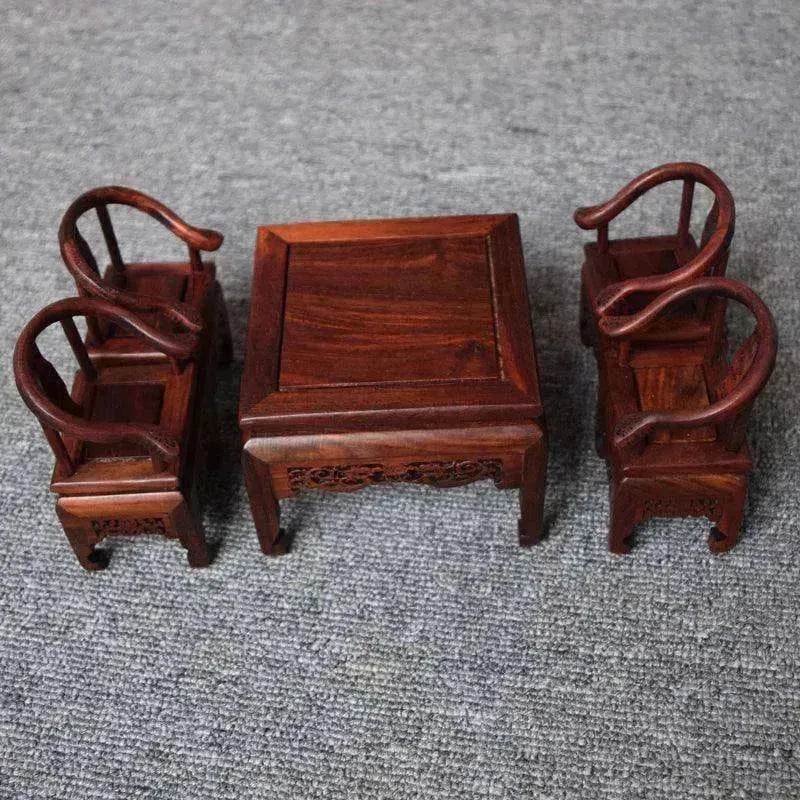 Red Rosewood Antique Creative Table And Chair Furniture Ornaments - www.Shopthatapp.com