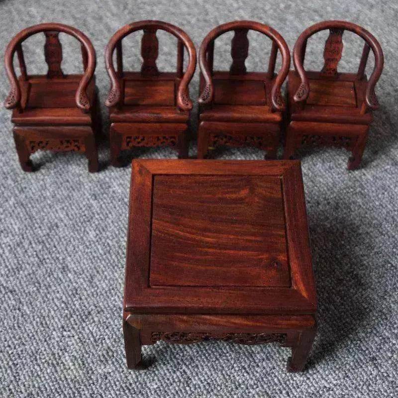 Red Rosewood Antique Creative Table And Chair Furniture Ornaments - www.Shopthatapp.com