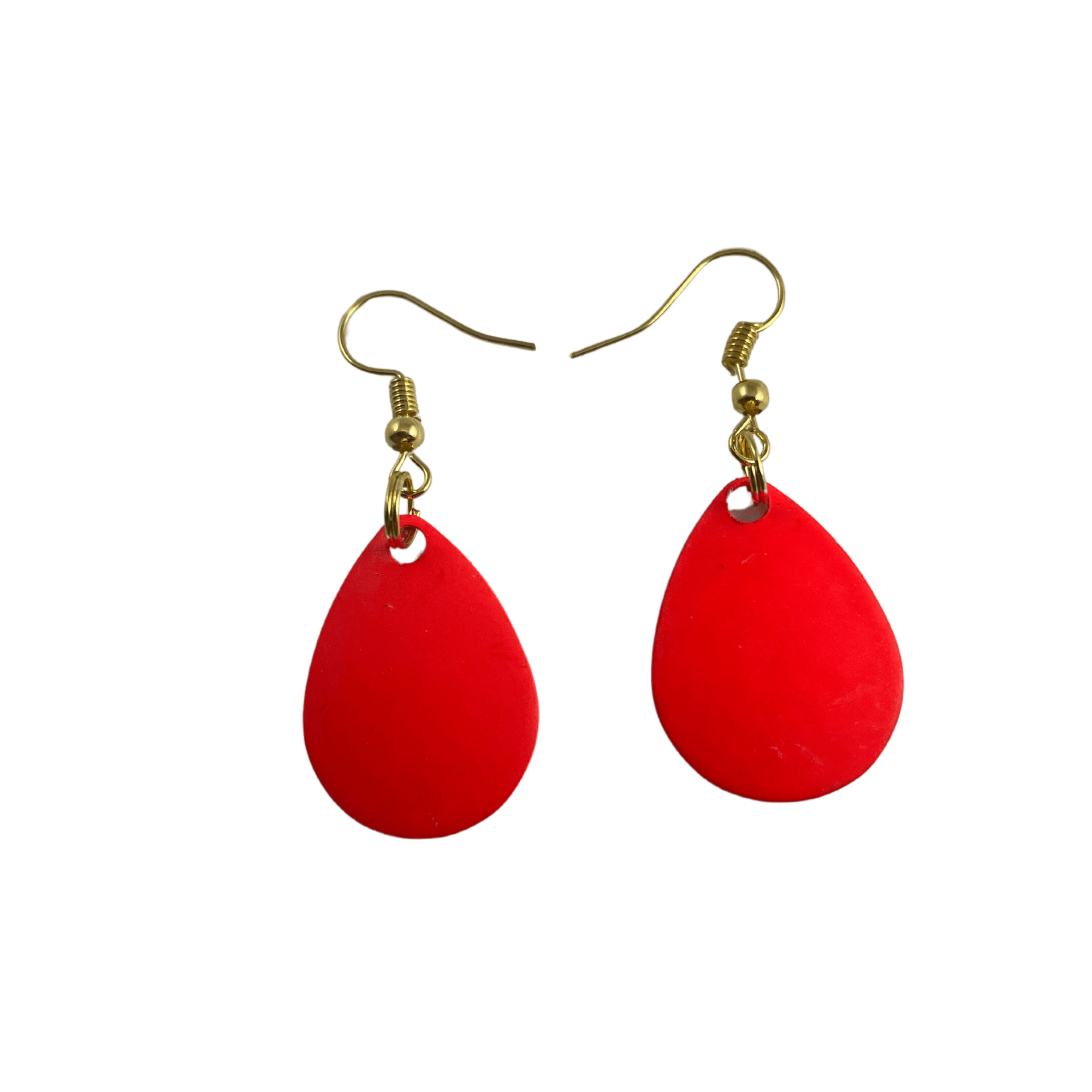 Colorado Red Painted Spinner Blade Earrings - www.Shopthatapp.com