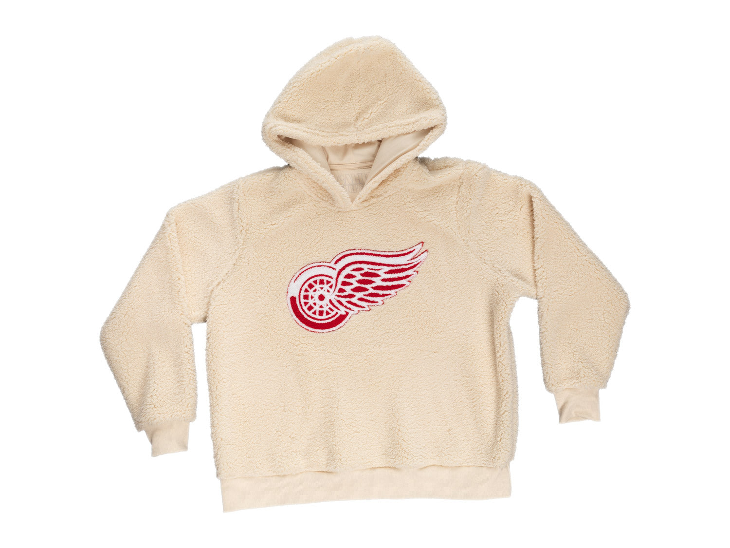 Detroit Red Wings Ladies Sherpa Hoodie with Premium Chenille Logo - www.Shopthatapp.com
