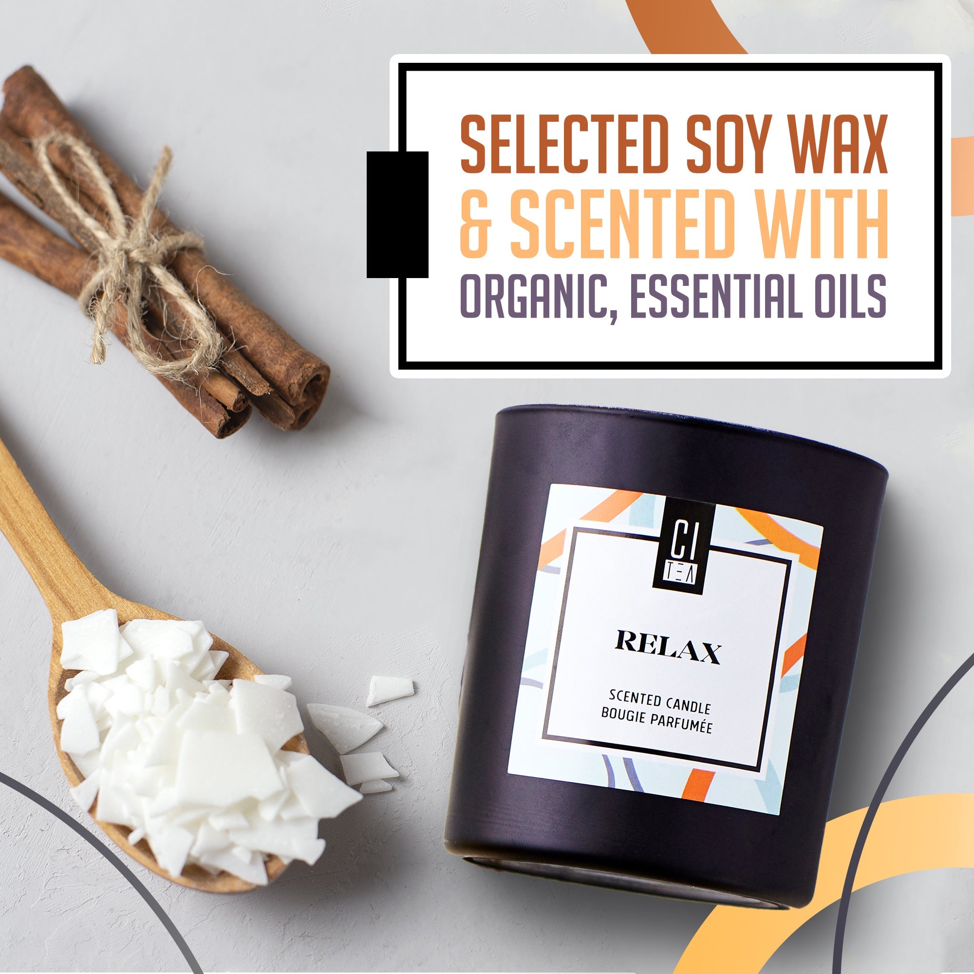 Relax Soy Wax Candle - Sandalwood and Musk - 8 oz - www.Shopthatapp.com