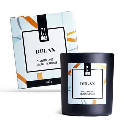 Bougie Relax en cire de soja - Bois de santal et musc - 227 g