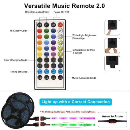Remote  Color Changing  Led Strip Lights 5050 RGB Bluetooth Room Light - www.Shopthatapp.com