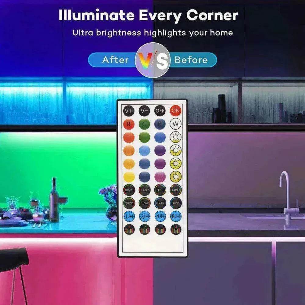 Remote  Color Changing  Led Strip Lights 5050 RGB Bluetooth Room Light - www.Shopthatapp.com