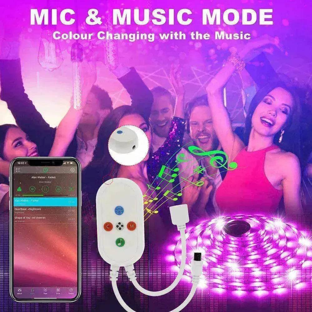 Remote  Color Changing  Led Strip Lights 5050 RGB Bluetooth Room Light - www.Shopthatapp.com