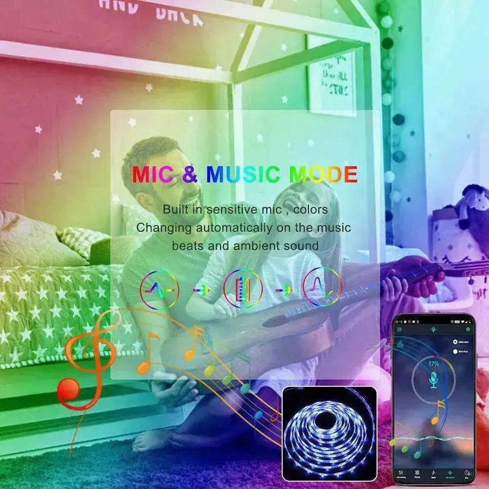 Remote  Color Changing  Led Strip Lights 5050 RGB Bluetooth Room Light - www.Shopthatapp.com