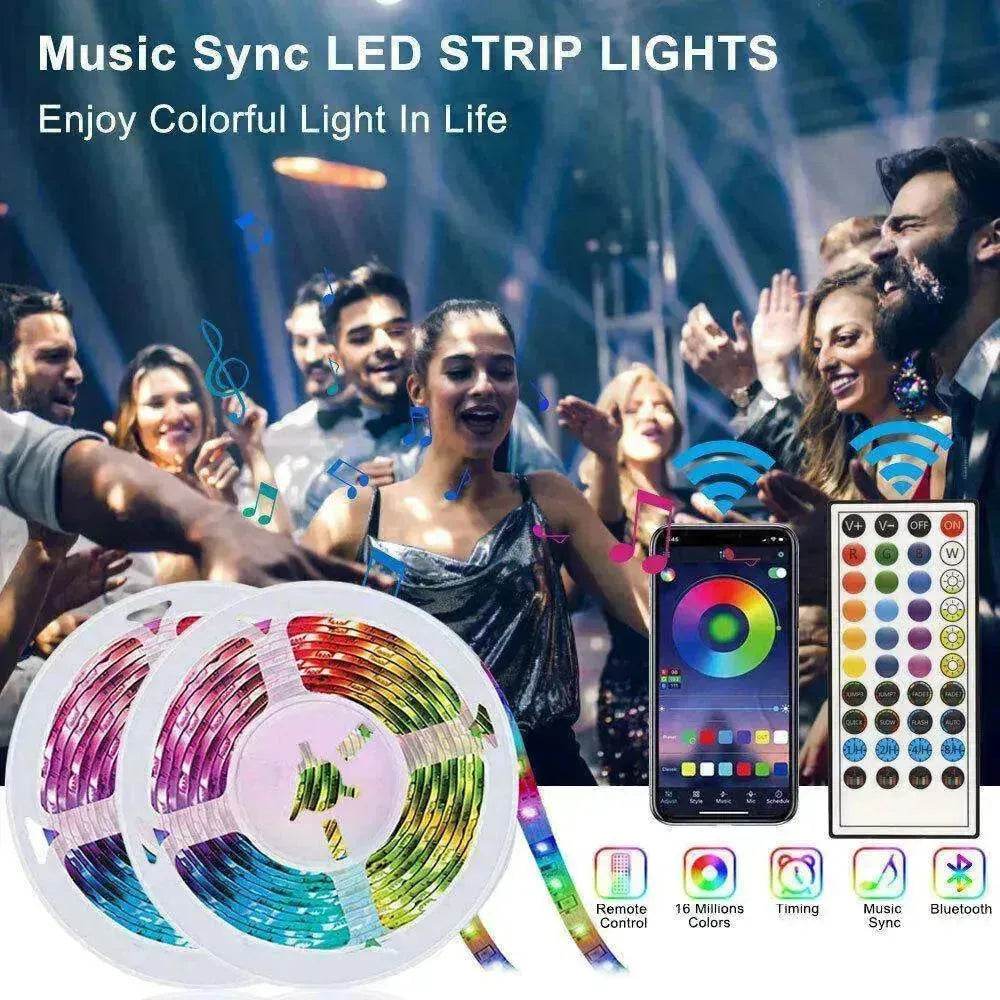 Remote  Color Changing  Led Strip Lights 5050 RGB Bluetooth Room Light - www.Shopthatapp.com