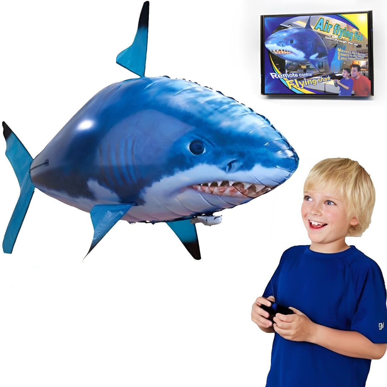 Remote Control Shark Toy - Air Swimming RC Balloon, Interactive Toy for Kids & Boys - www.Shopthatapp.com #