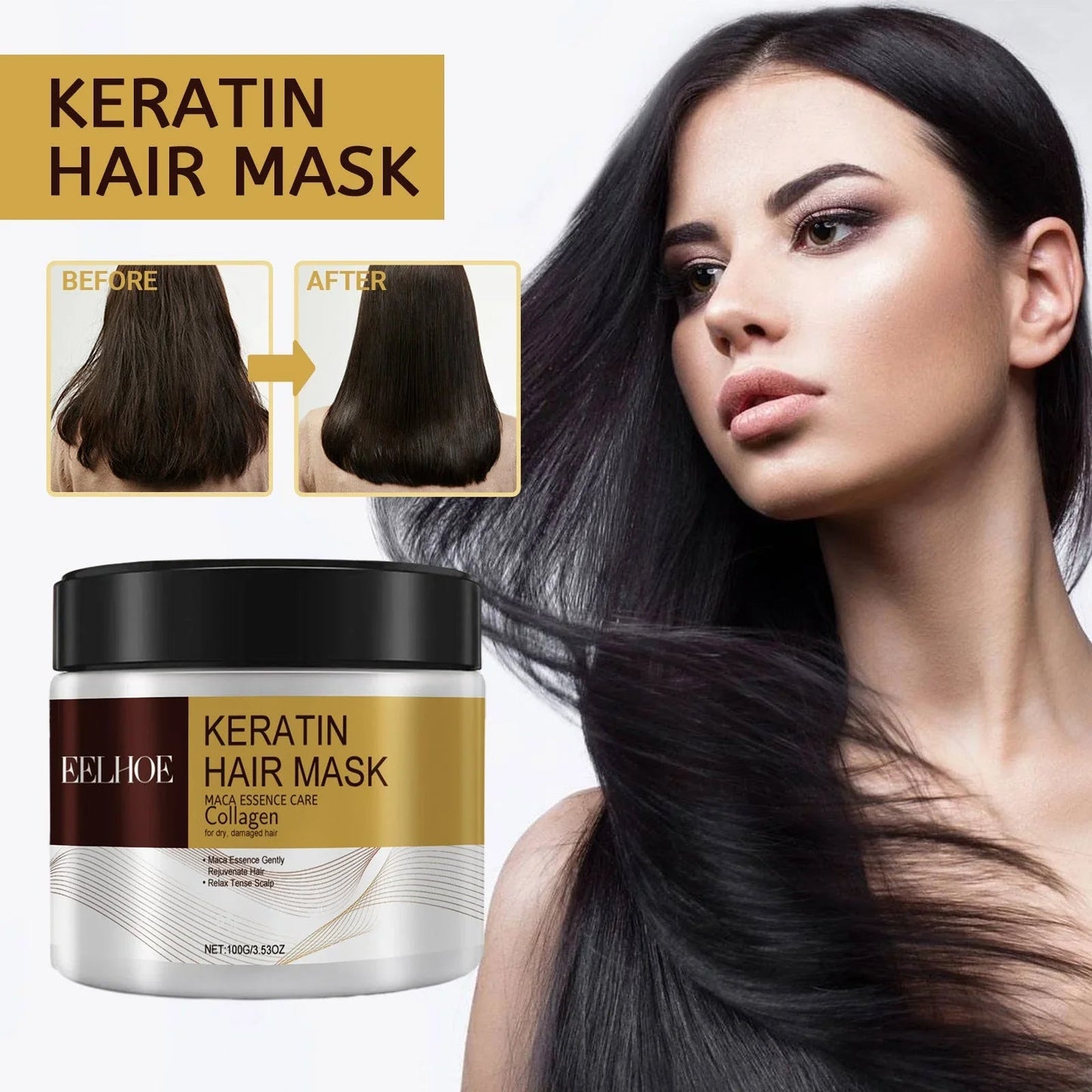 Repair Moisturizing Hair Mask Deep Moisturizing Repair Damaged Hair Anti-drying Split Knot Anti-hair Loss - www.Shopthatapp.com