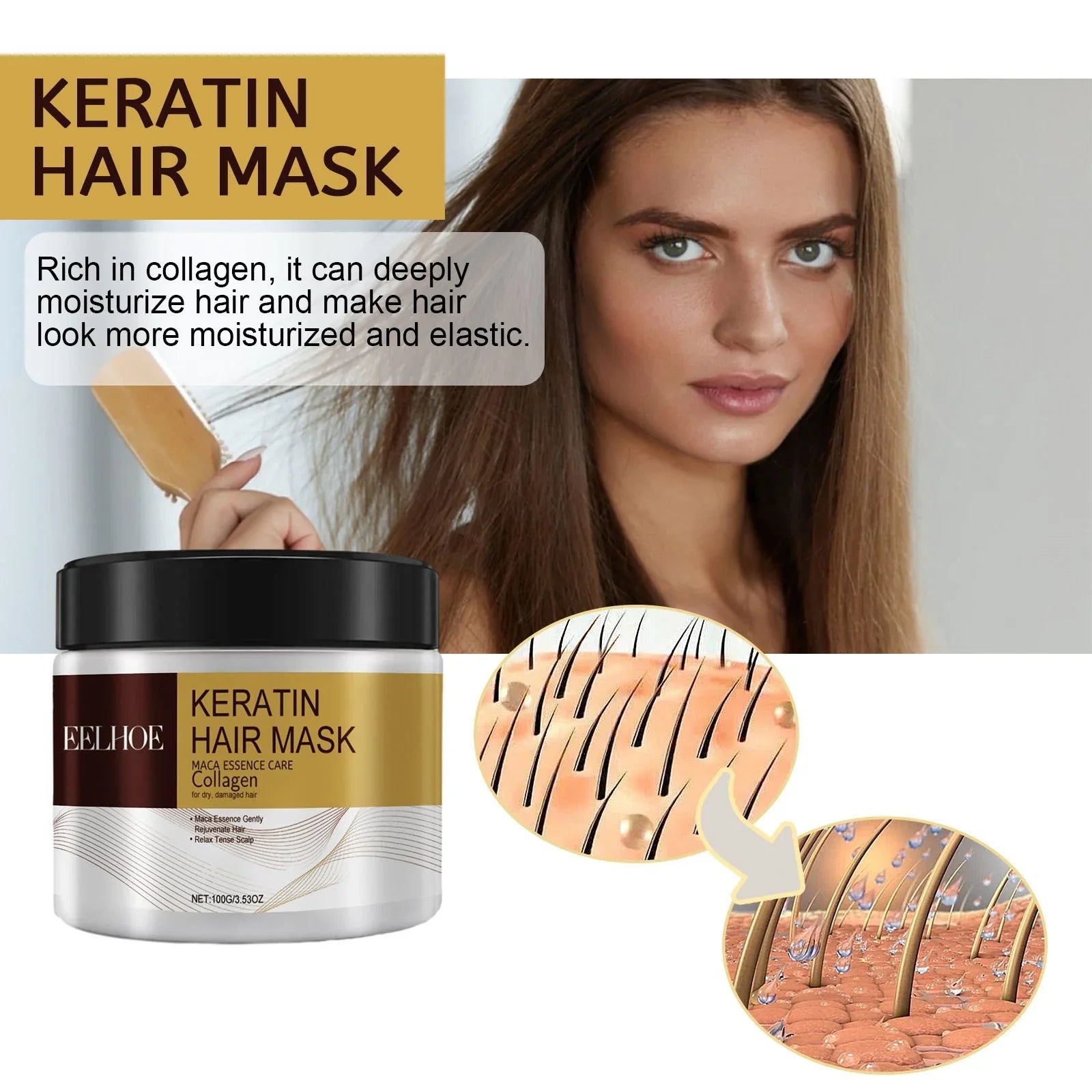 Repair Moisturizing Hair Mask Deep Moisturizing Repair Damaged Hair Anti-drying Split Knot Anti-hair Loss - www.Shopthatapp.com