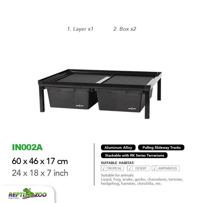 Cage d'élevage empilable en aluminium REPTIZOO (tapis chauffants inclus pour 6 couches)