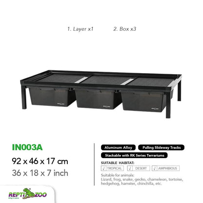 Cage d'élevage empilable en aluminium REPTIZOO (tapis chauffants inclus pour 6 couches)