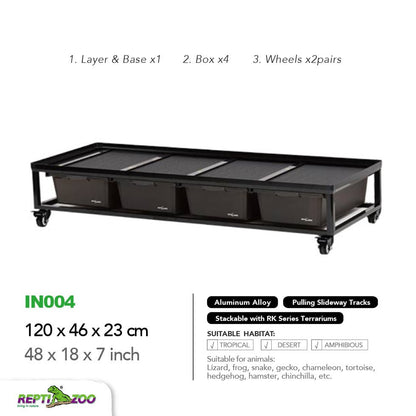 Cage d'élevage empilable en aluminium REPTIZOO (tapis chauffants inclus pour 6 couches)