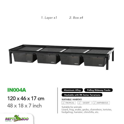 Cage d'élevage empilable en aluminium REPTIZOO (tapis chauffants inclus pour 6 couches)