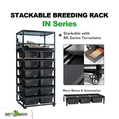 Cage d'élevage empilable en aluminium REPTIZOO (tapis chauffants inclus pour 6 couches)