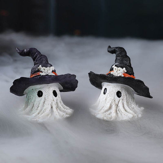 Resin Decoration Halloween Wizard Hat Ghost Ornaments - www.Shopthatapp.com #
