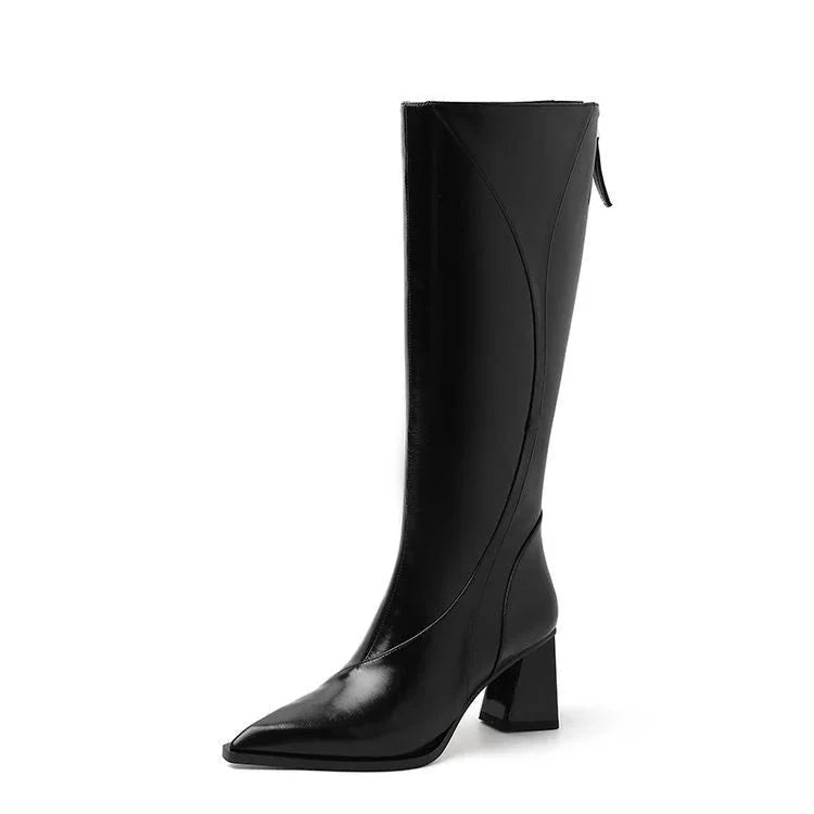 Retro Maillard Tube High Heel Riding Boots - www.Shopthatapp.com