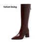 Retro Maillard Tube High Heel Riding Boots - www.Shopthatapp.com