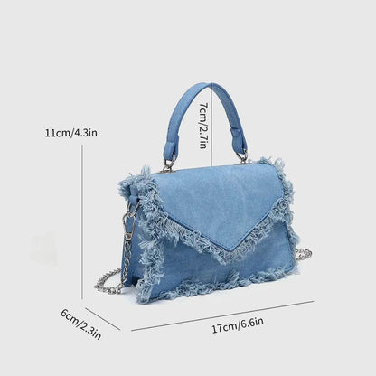 Retro Tassel Bag Denim Mini Crossbody denim bag - www.Shopthatapp.com #
