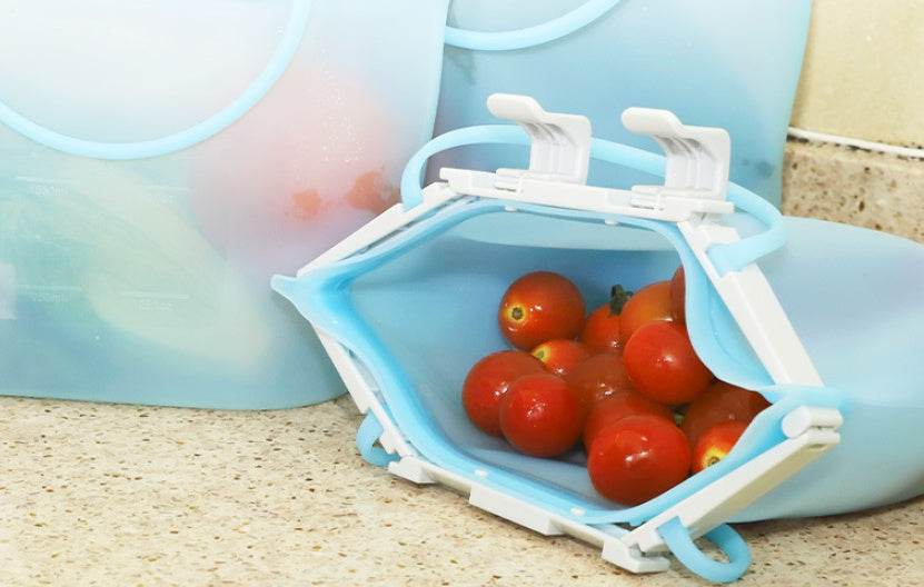 Reusable Silicone Food storage Bag Vacuum Seal Freezer Bag - www.Shopthatapp.com #