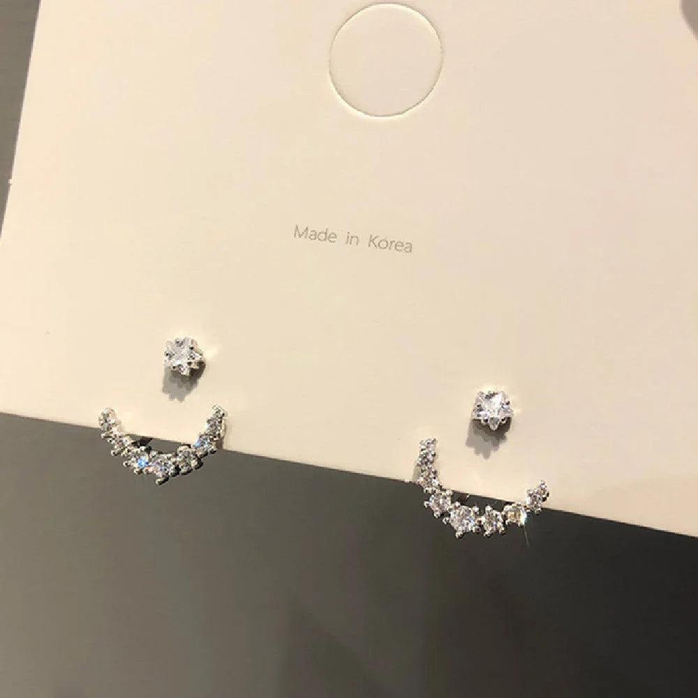 Rhinestone Arc Back-hanging Earrings - www.Shopthatapp.com