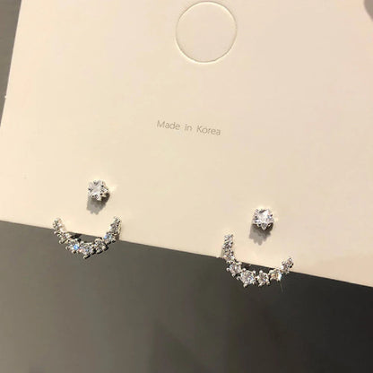 Rhinestone Arc Back-hanging Earrings - www.Shopthatapp.com