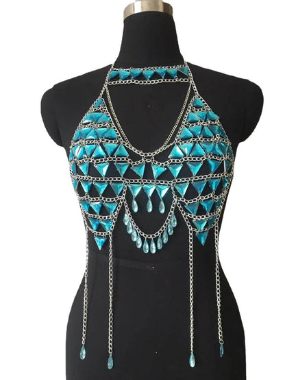 Rhinestone Lingerie – Tassel Fringe Body Chain Accessory for Nightclub - www.Shopthatapp.com #
