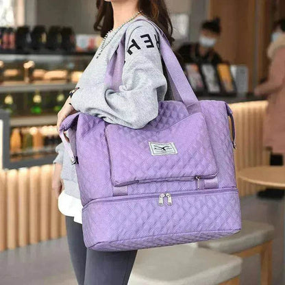 Rhombus Design Foldable Duffle: Large Capacity, Portable - www.Shopthatapp.com