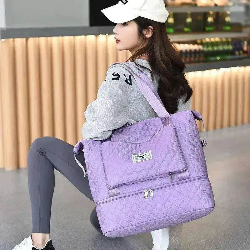Rhombus Design Foldable Duffle: Large Capacity, Portable - www.Shopthatapp.com