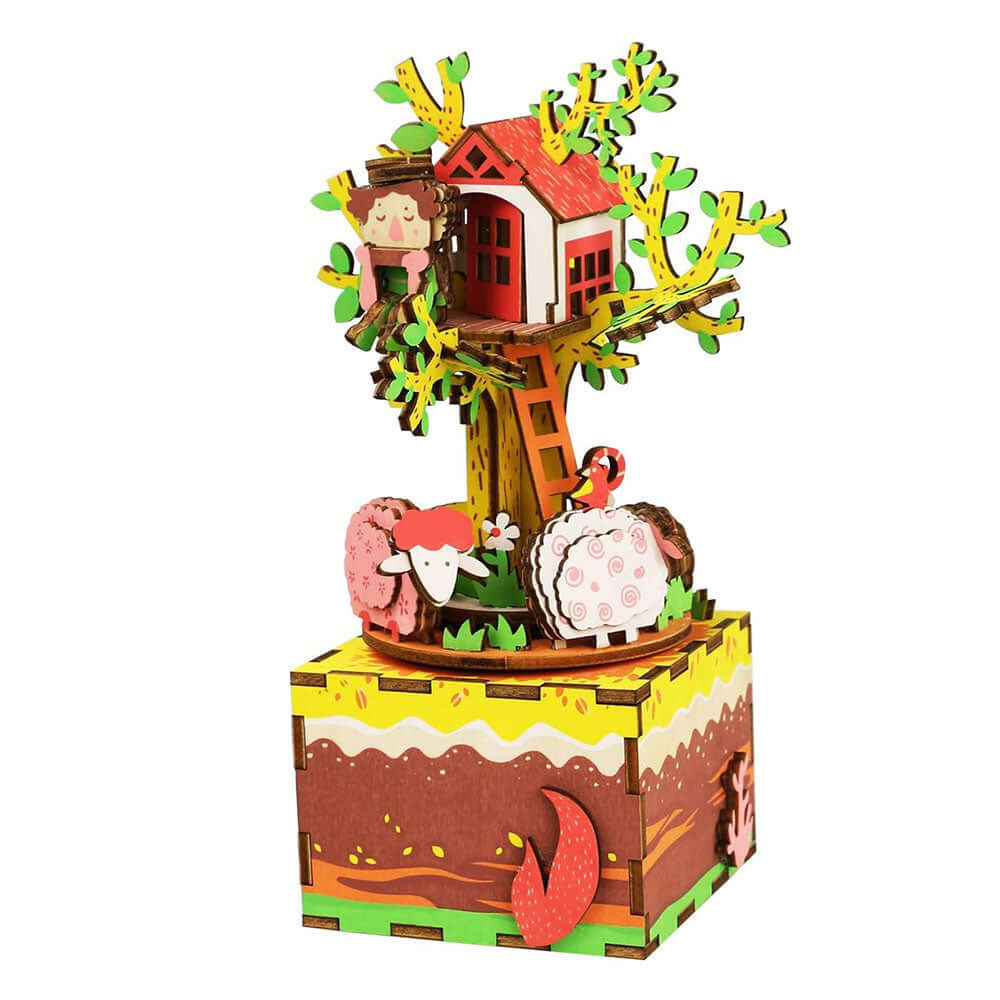 Robotime 3D Tree House Music Box - Wooden Puzzle | KidsToyLover - www.Shopthatapp.com #