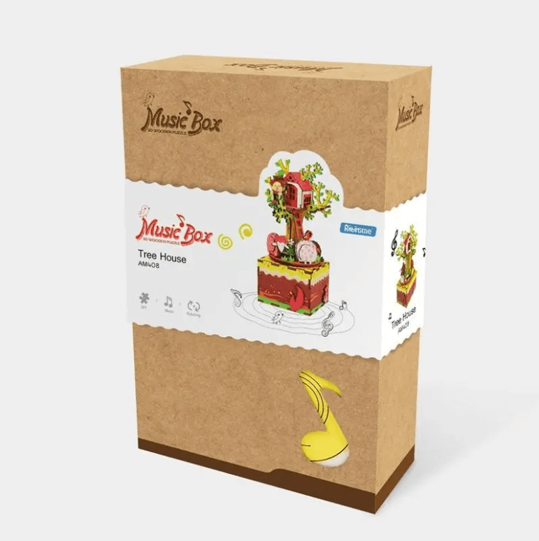 Robotime 3D Tree House Music Box - Wooden Puzzle | KidsToyLover - www.Shopthatapp.com #