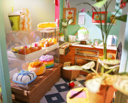 Robotime DIY 1:24 Mini Dessert Shop Dollhouse Kit - www.Shopthatapp.com #