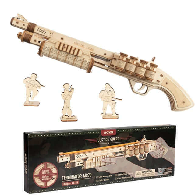 Robotime DIY Rubber Band Bullet Revolver: A Wooden Model Building Kit from Robotime - A Fun and Engaging Assembly Toy Gift for Children and Adults - www.Shopthatapp.com #