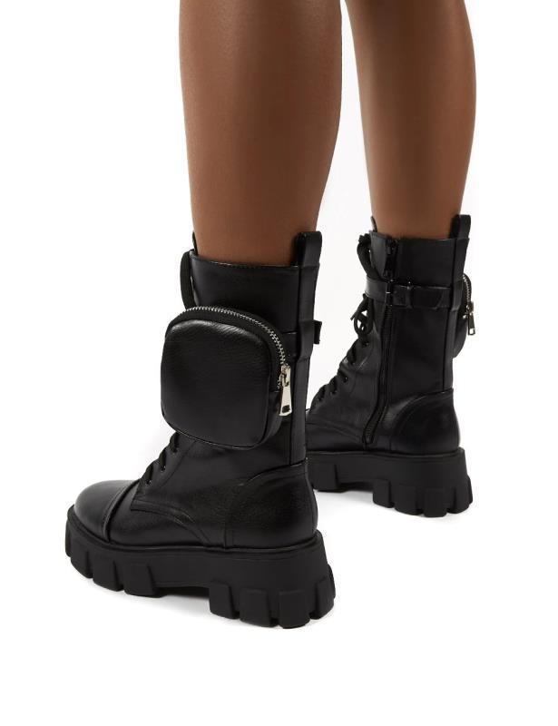 Round head female motorcycle riding boots - www.Shopthatapp.com