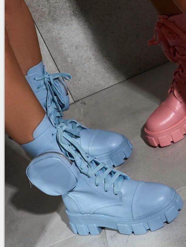 Round head female motorcycle riding boots - www.Shopthatapp.com