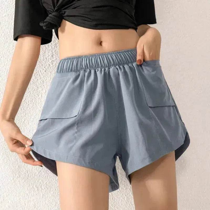 Running Quick-drying Gym Clothes Anti-failure Pocket Yoga Pants Outer Wear Training Sports Shorts Women Summer - www.Shopthatapp.com #