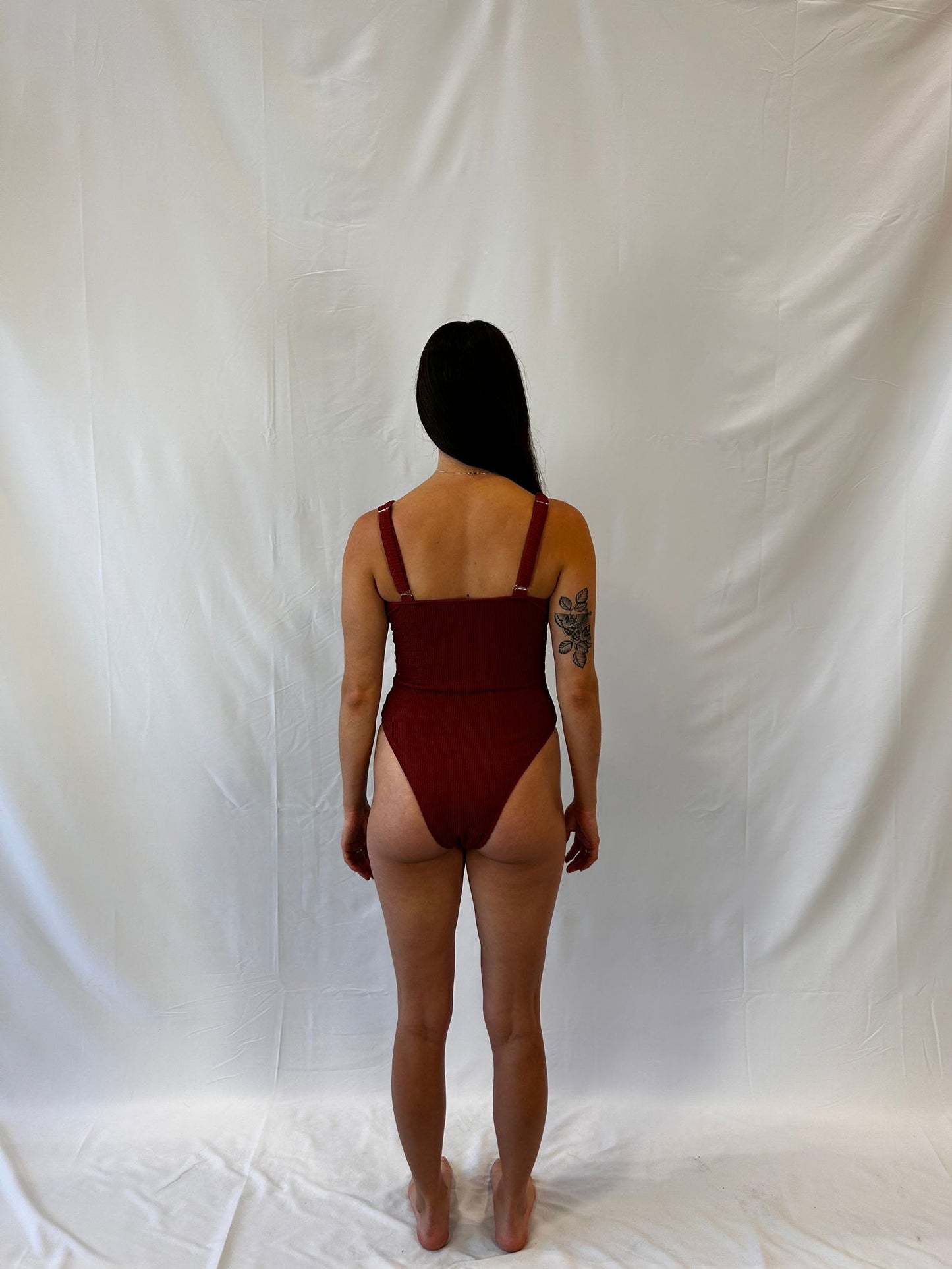 Tie-Front Textured One Piece / Rust-Teen girls fashion-www.Shopthatapp.com-Catch 23 Swim