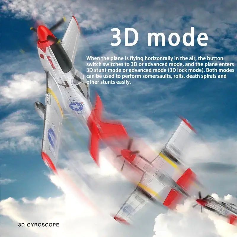 Wltoys XK A280 RC Plane P51D, 3D/6G LED, 2.4GHz, Brushless Motor, 560mm Wing - www.Shopthatapp.com