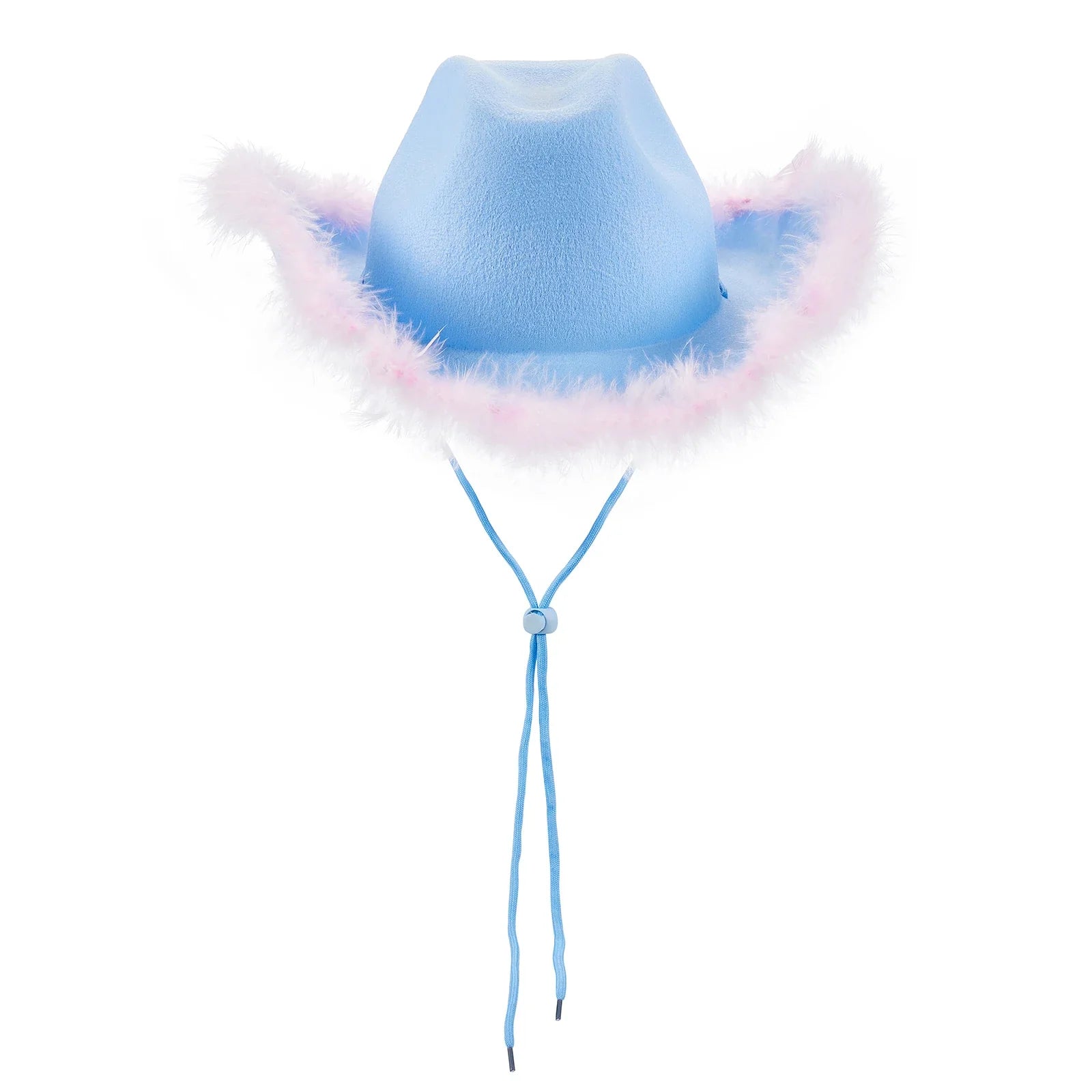 2024 Fashion Women´s Party Hats Cowboy Hat Adult Solid Color Furry Trim Wide Brim Hat Female Cap for Dating Party