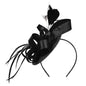New in Hair Hoop Fascinator Hat with Hair Clip Elastic Band Faux Feather Ribbon Decor Satin Fabric Women Headband Accessories - www.Shopthatapp.com